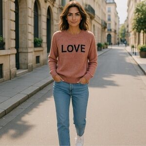 Mollie Bracken LOVE Pink Sweater